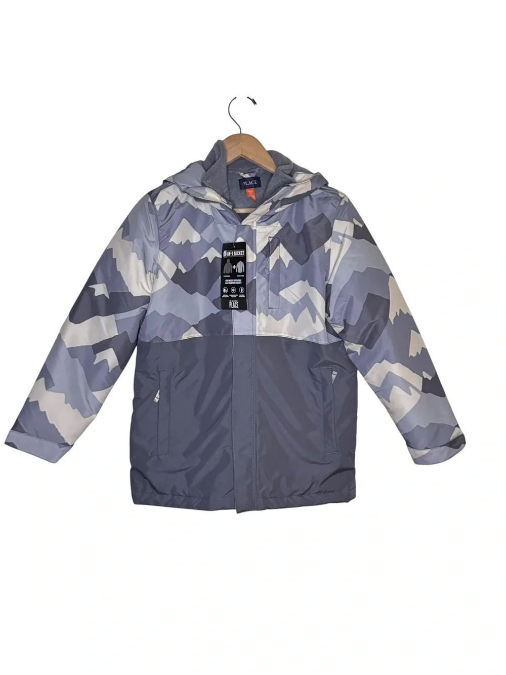 NEW The Children’s Place Print Colorblock 3 in 1 Jacket Size Large (10/12)